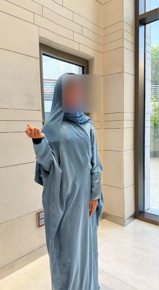 Half Bisht – Textured Washed Japanese Silk in Blue