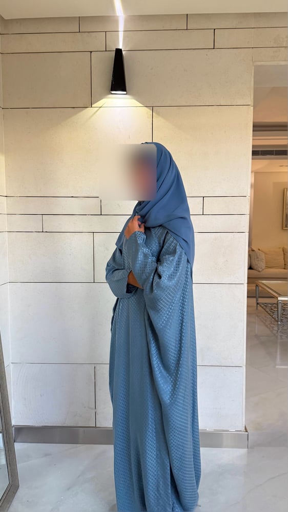 Half Bisht – Textured Washed Japanese Silk in Blue