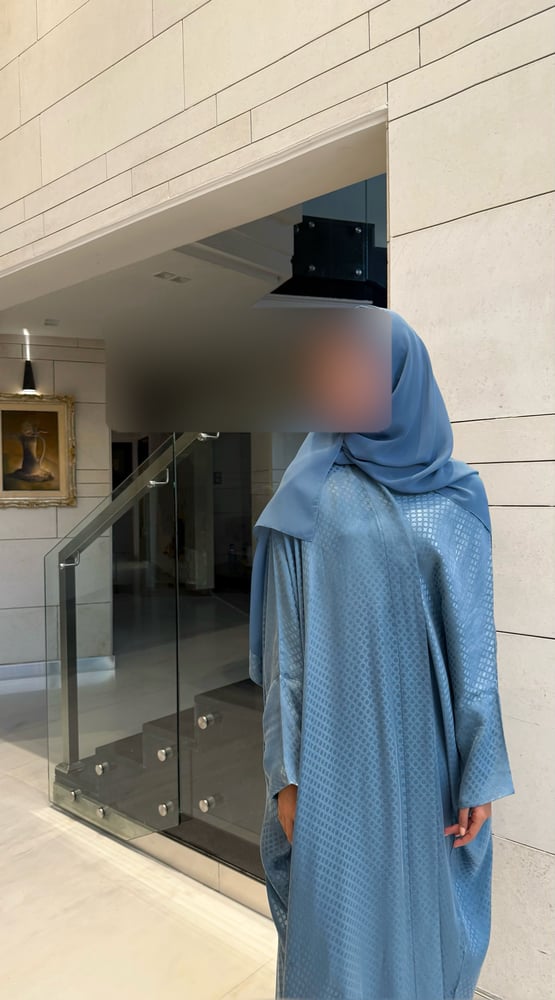 Half Bisht – Textured Washed Japanese Silk in Blue