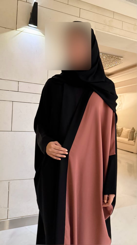 Side Panel Half Bisht – Black and Terracotta