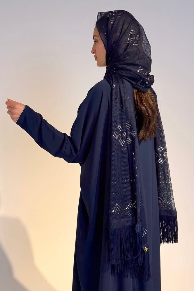 Naqda Tarha – Soft Tulle with Silver Hand Embroidery