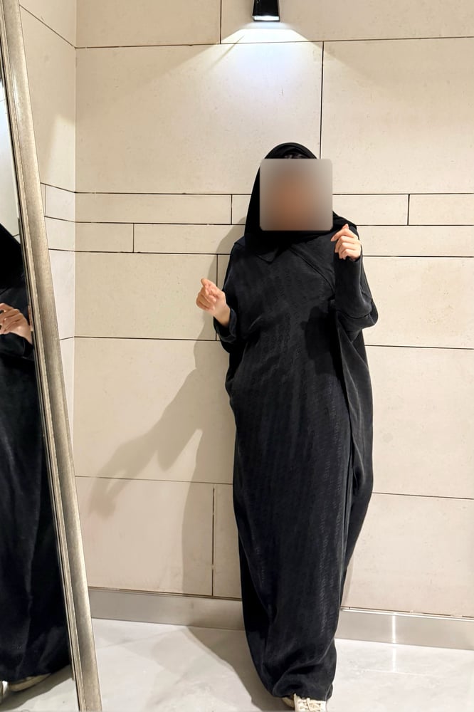 Half Bisht – Washed Silk with Jacquard Texture in Black