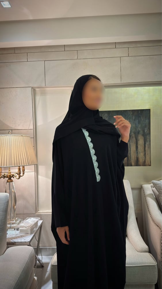 Black Bisht with Tiffany Trim
