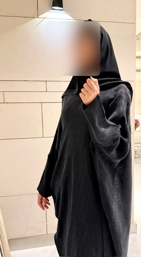 Half Bisht – Washed Silk with Jacquard Texture in Black