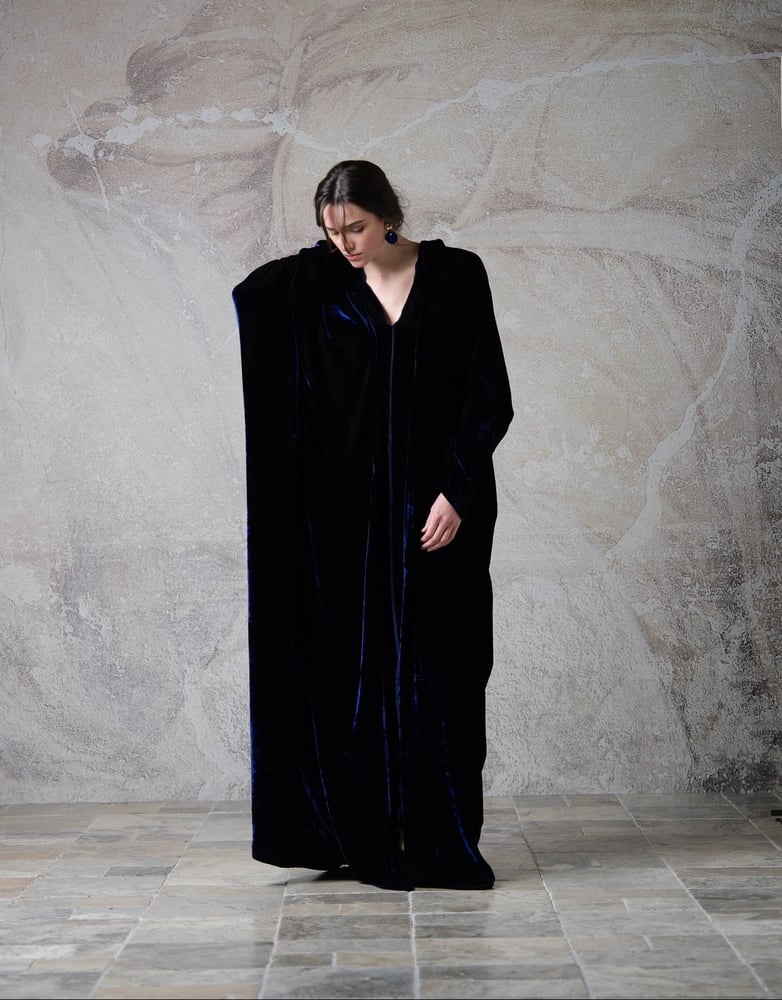 Half Bisht – Royal Navy Japanese Silk Velvet