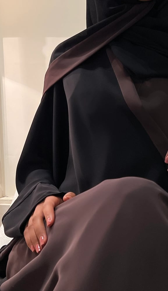 Contrast half Bisht Black and Brown