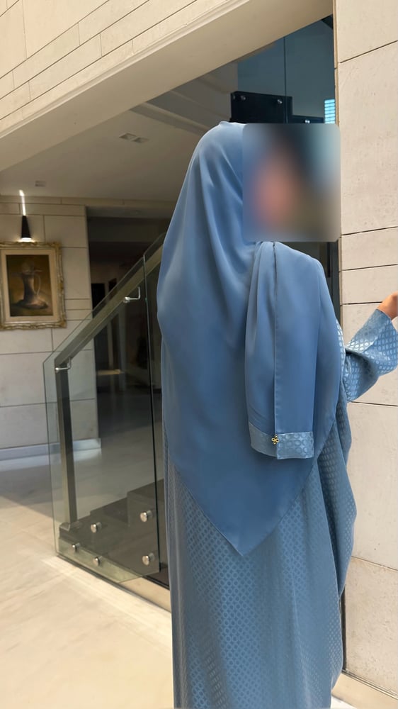 Half Bisht – Textured Washed Japanese Silk in Blue