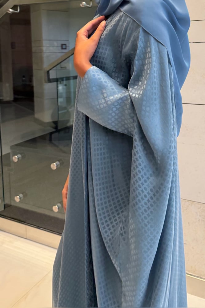 Half Bisht – Textured Washed Japanese Silk in Blue