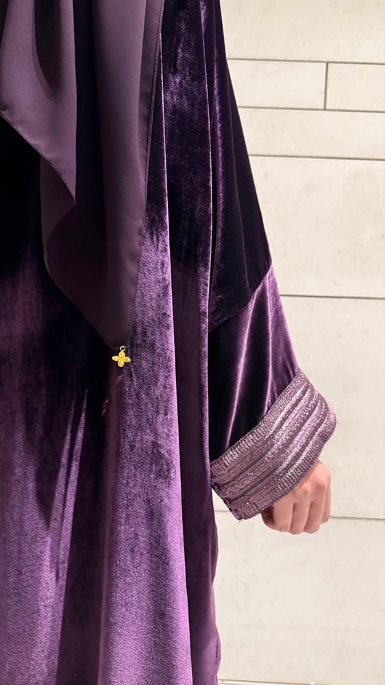 Quarter Bisht – French Purple Silk Velvet with Purple Zari