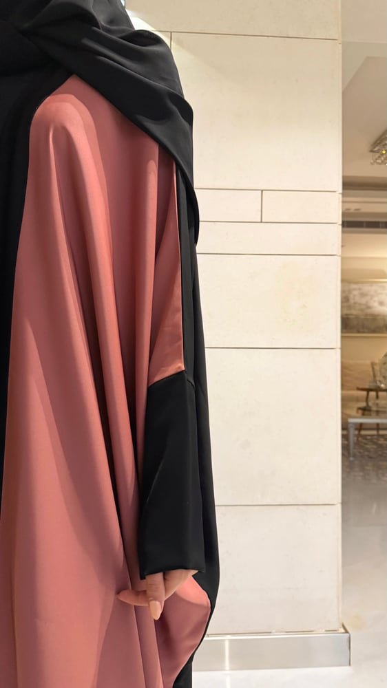 Side Panel Half Bisht – Black and Terracotta