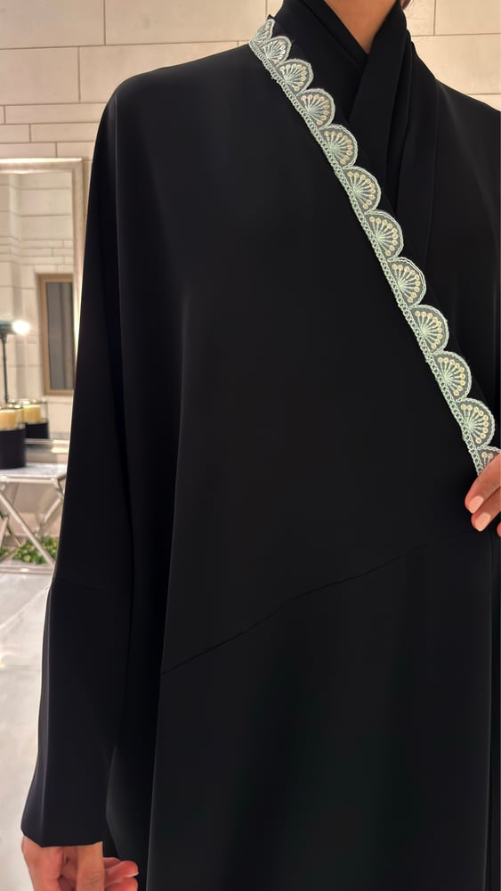 Black Bisht with Tiffany Trim