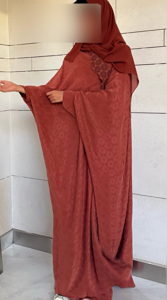 Bisht Abaya – Washed Japanese Silk in Terracotta