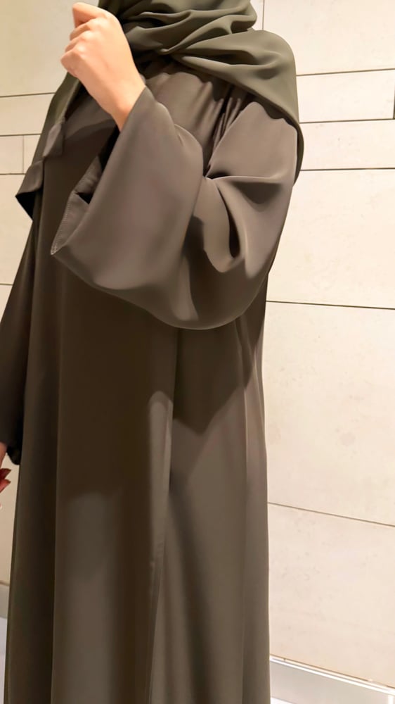 A line Dark Olive Abaya