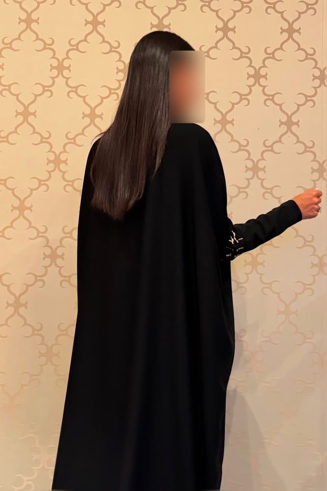 Half Bisht – Black with Stretch Sleeves & Burgundy Gold Zari