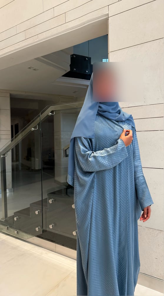 Half Bisht – Textured Washed Japanese Silk in Blue