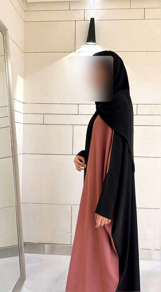 Side Panel Half Bisht – Black and Terracotta