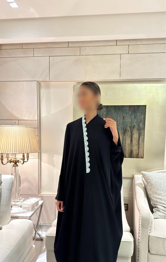 Black Bisht with Tiffany Trim