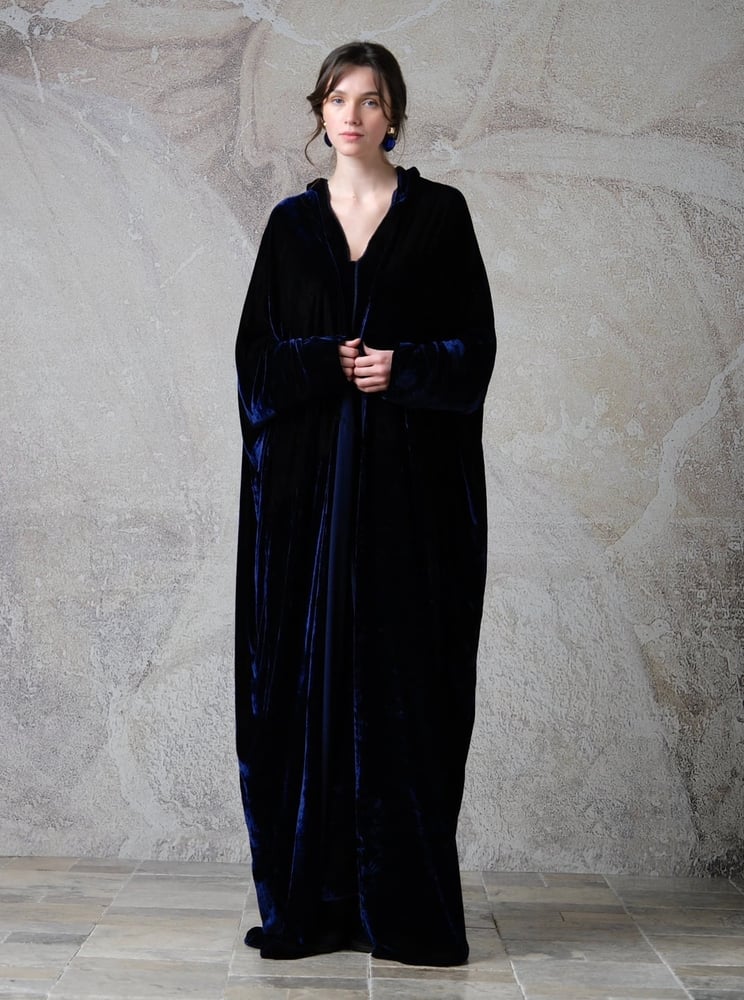 Half Bisht – Royal Navy Japanese Silk Velvet