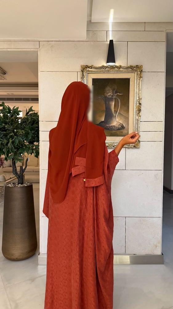 Bisht Abaya – Washed Japanese Silk in Terracotta