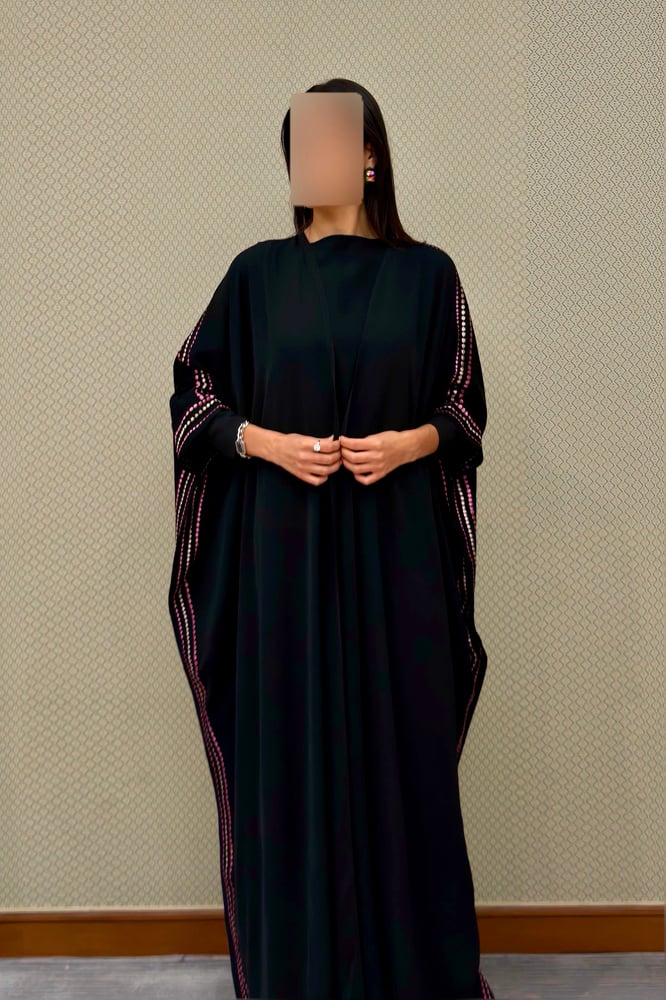 Bisht – Black with Multicolor Embroidery