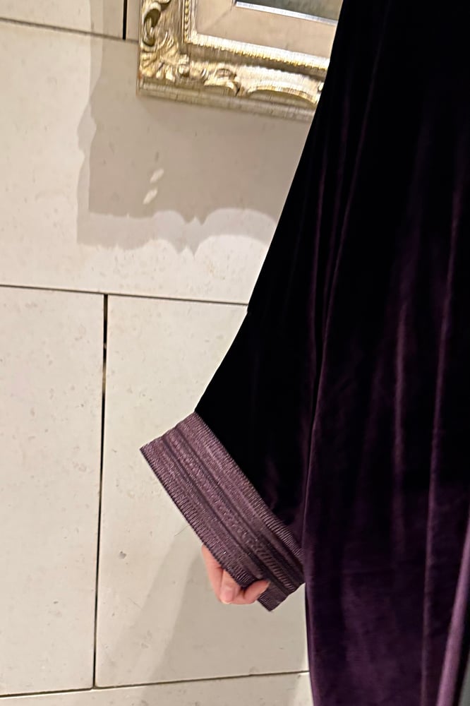 Quarter Bisht – French Purple Silk Velvet with Purple Zari