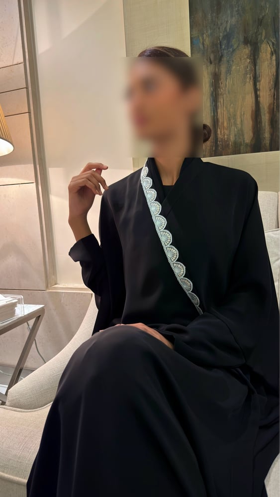 Black Bisht with Tiffany Trim