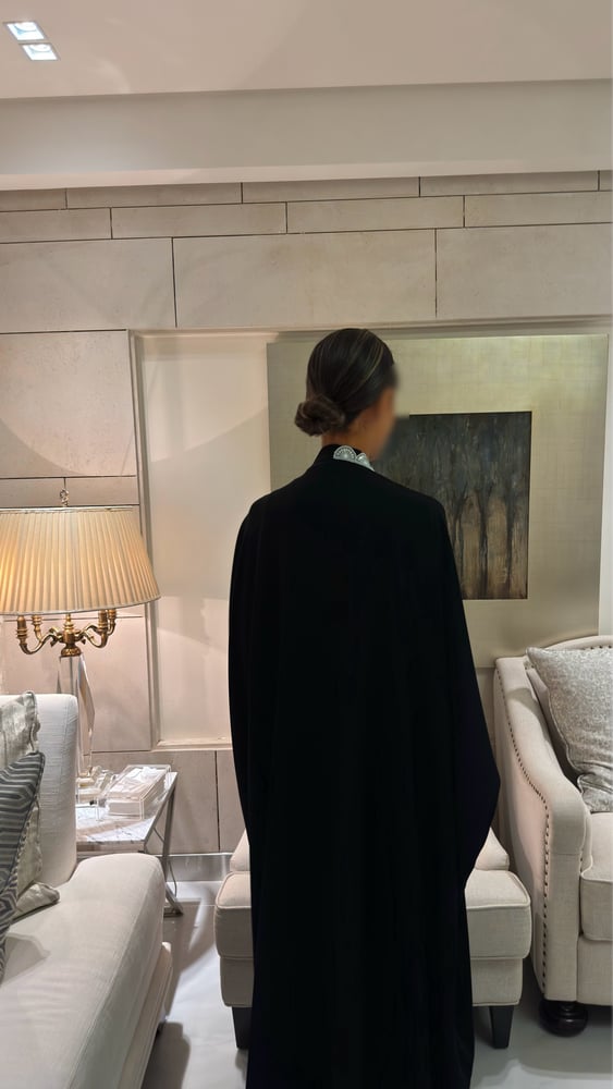 Black Bisht with Tiffany Trim