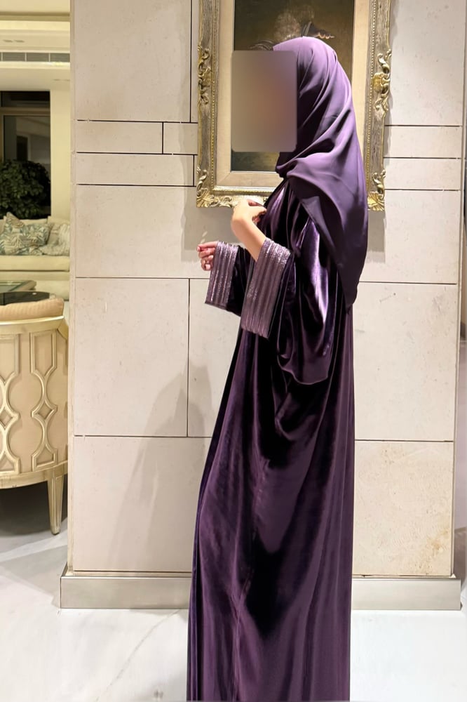 Quarter Bisht – French Purple Silk Velvet with Purple Zari
