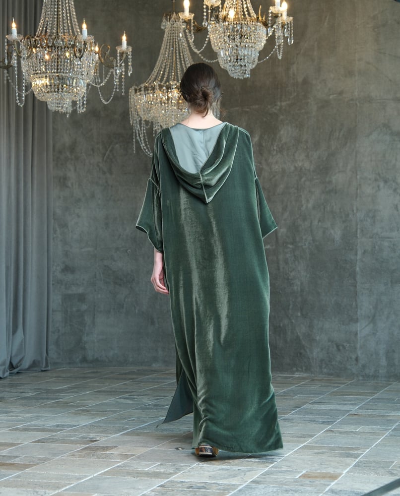 Hooded Dress – Japanese Green Velvet