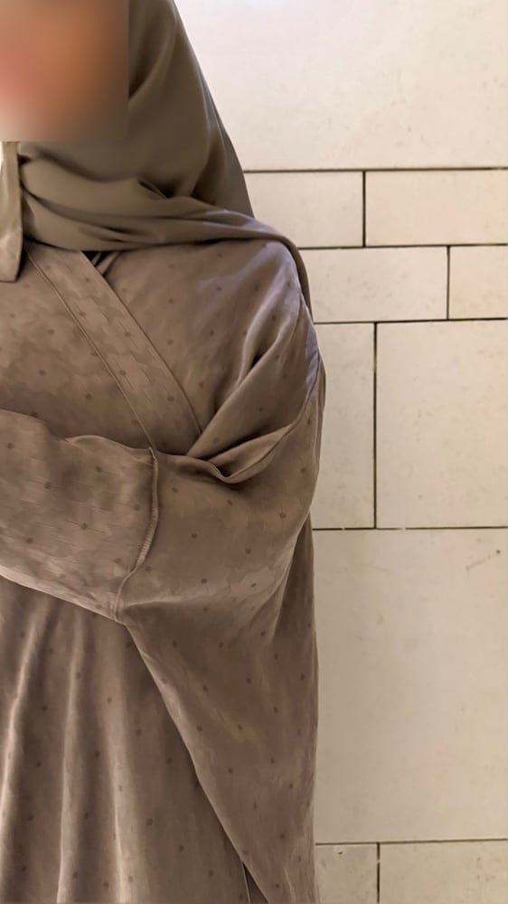 Half Bisht Abaya – Washed Japanese Silk in Taupe