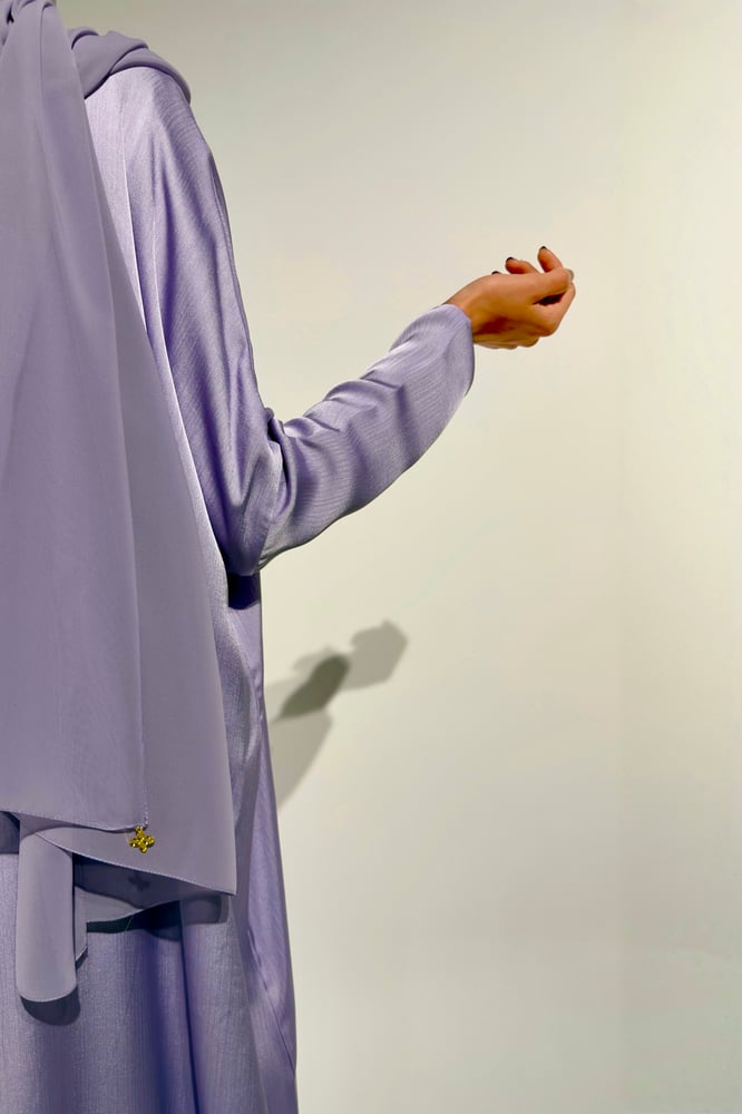 Half Bisht — Lavender Silk Chiffon Abaya