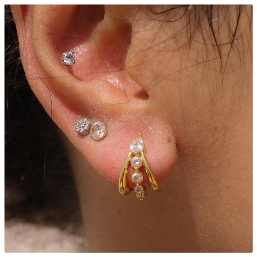 Crystal loop earrings
