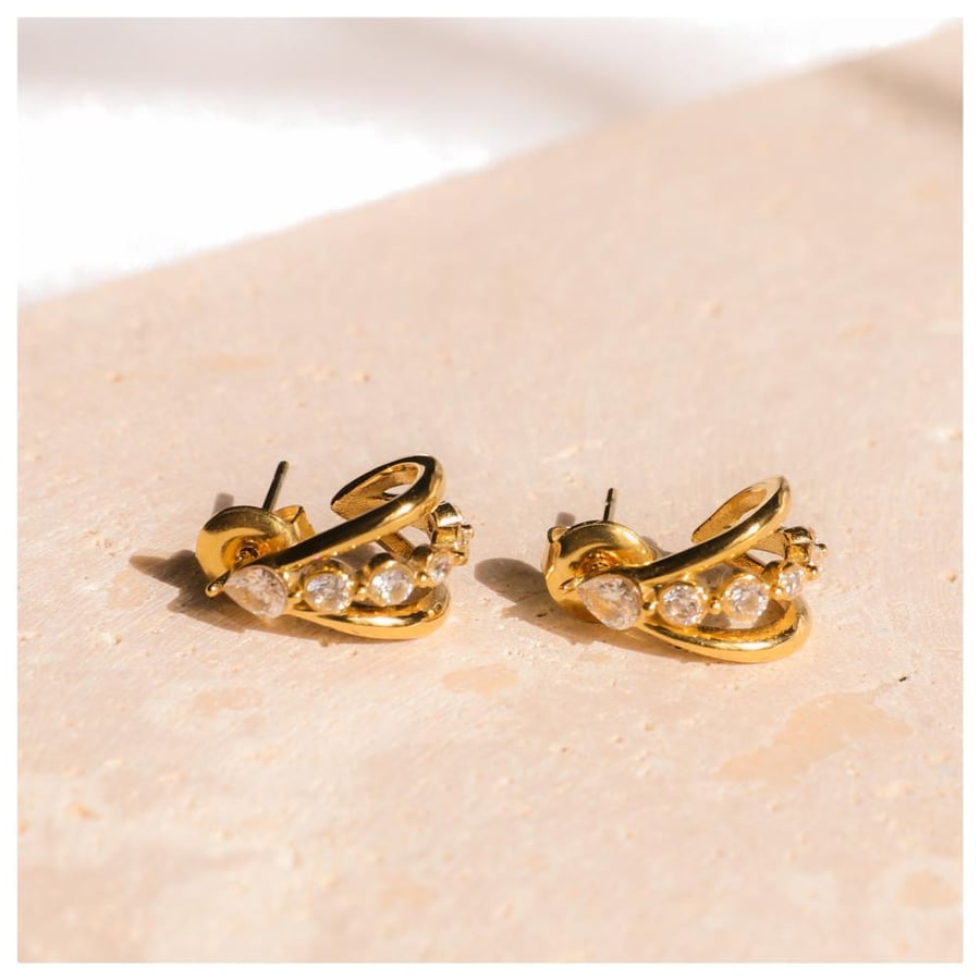 Crystal loop earrings