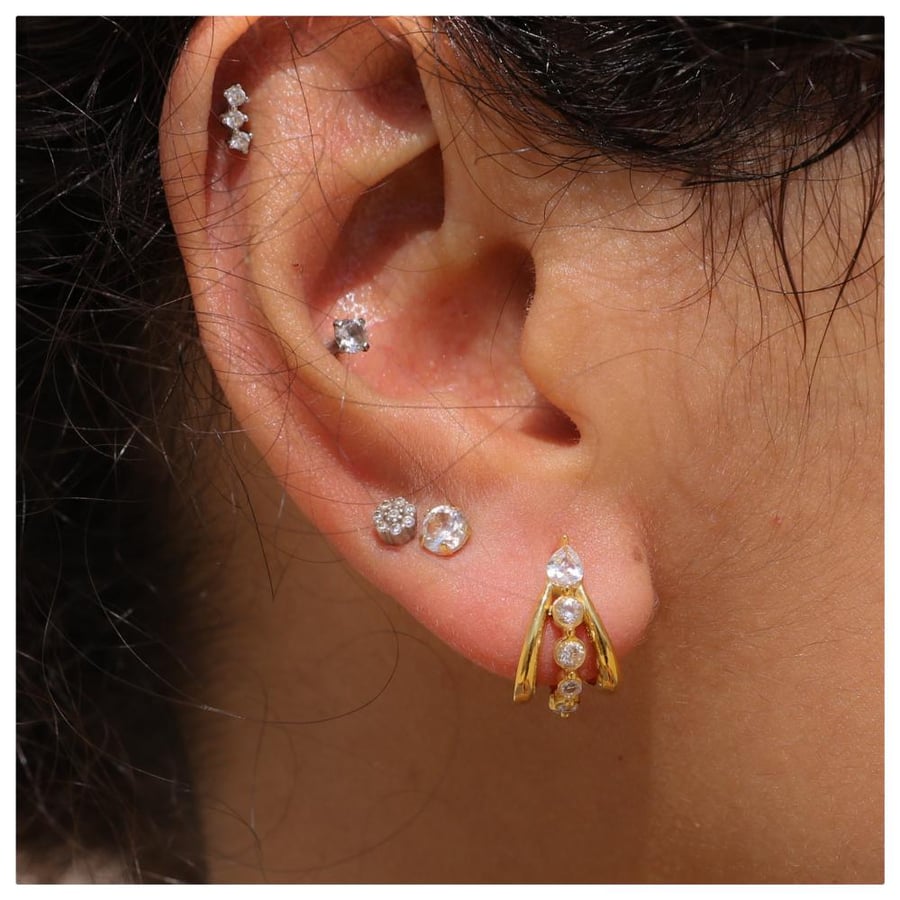Crystal loop earrings