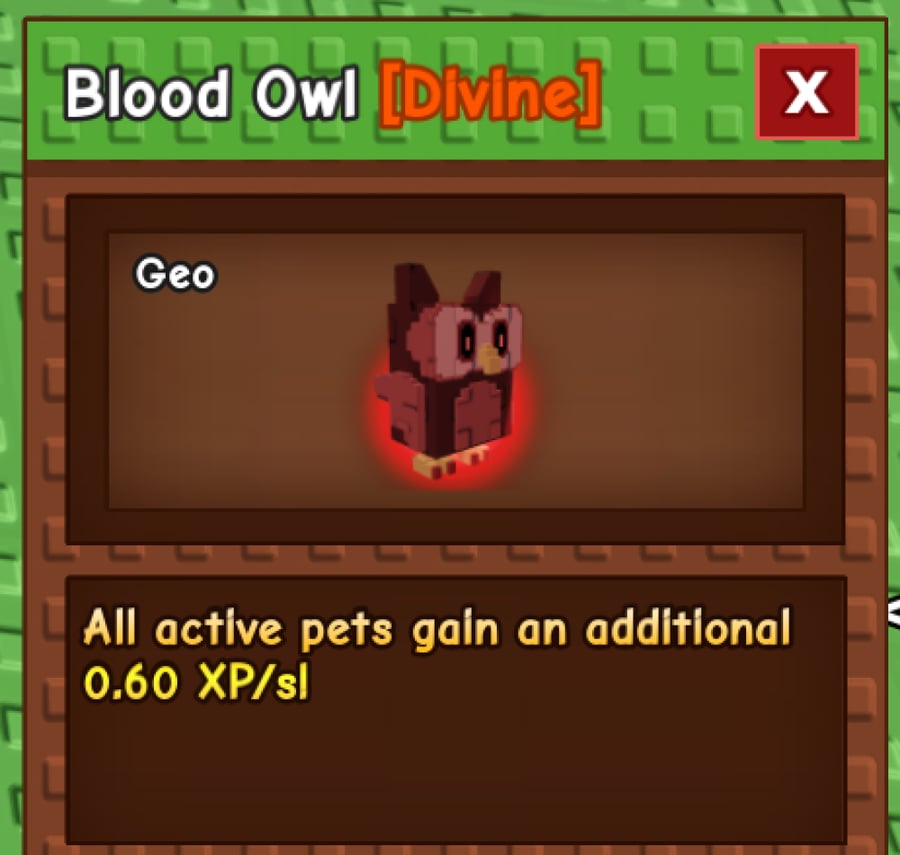 بومة الدم Blood Owl - ماب المزرعة Grow A Garden