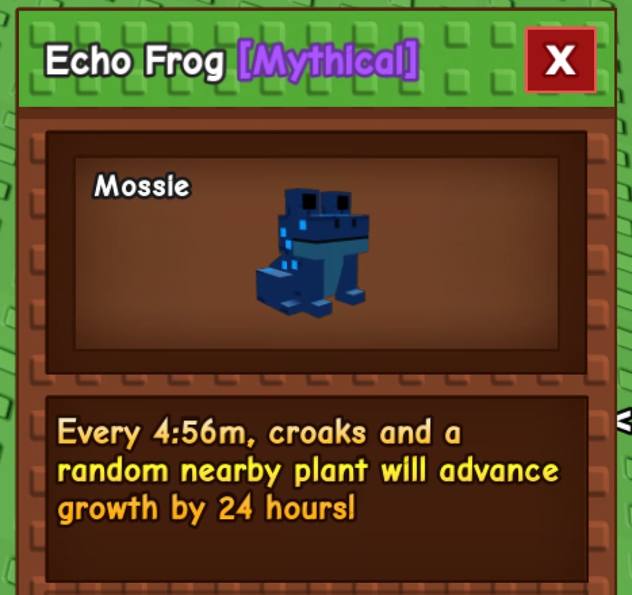 ضفدع الصدى Echo Frog - ماب المزرعة Grow A Garden