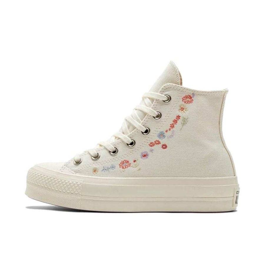 Converse Wmns Chuck Taylor All Star Lift Platform 'Embroidered Floral - Egret'