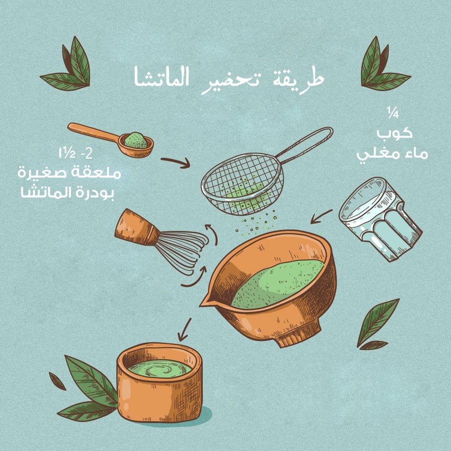 طريقة تحضير الماتشا لاتيه ماتشا منتجات يابانية خفاقة البامبو متجر