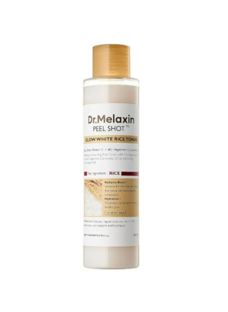 White Rice Toner Enhanced for Radiance and Hydration from Dr. Melaxine - 200 ml