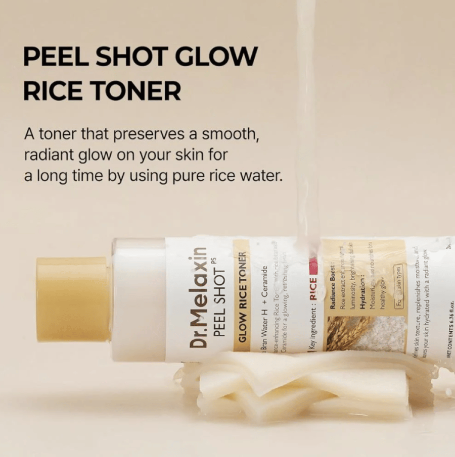White Rice Toner Enhanced for Radiance and Hydration from Dr. Melaxine - 200 ml