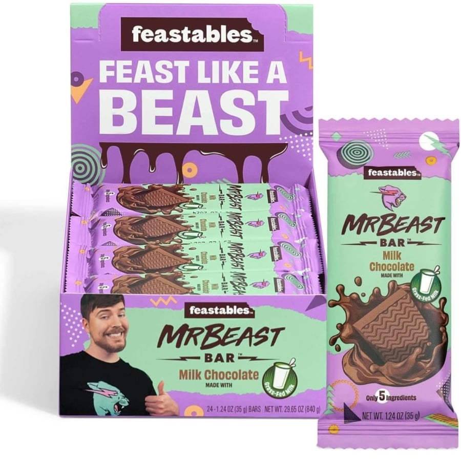 بار بنكهة الشوكولاته بالحليب ماركة Mr Beast حبة واحده فقط