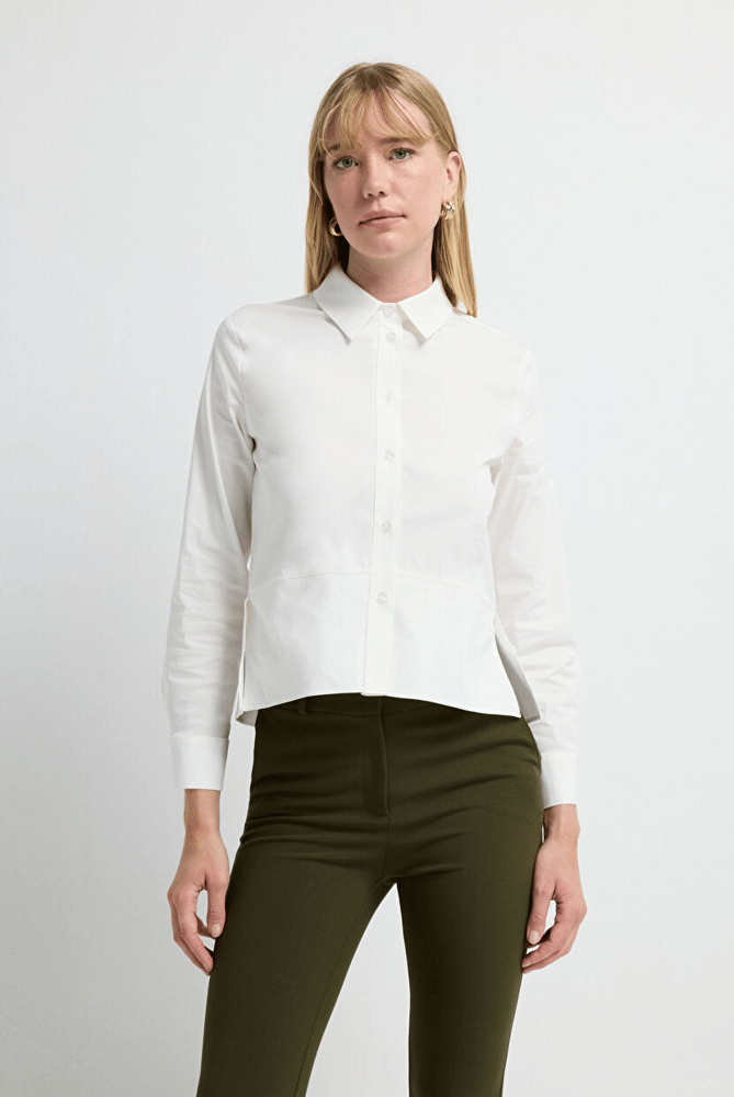 قميص نسائي – ADL – أوف وايت – قطن – XS S M L XL XXL- صنع في تركيا