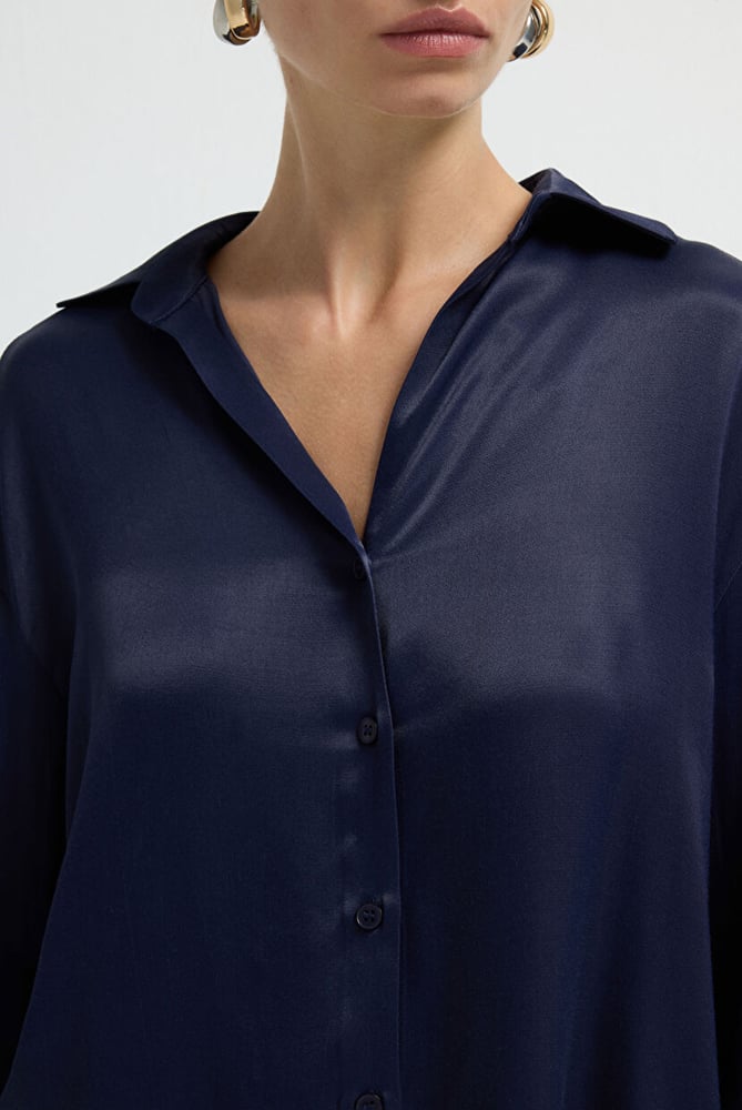قميص نسائي – ADL – كحلي – فسكوز – XS S M L XL XXL- صنع في تركيا
