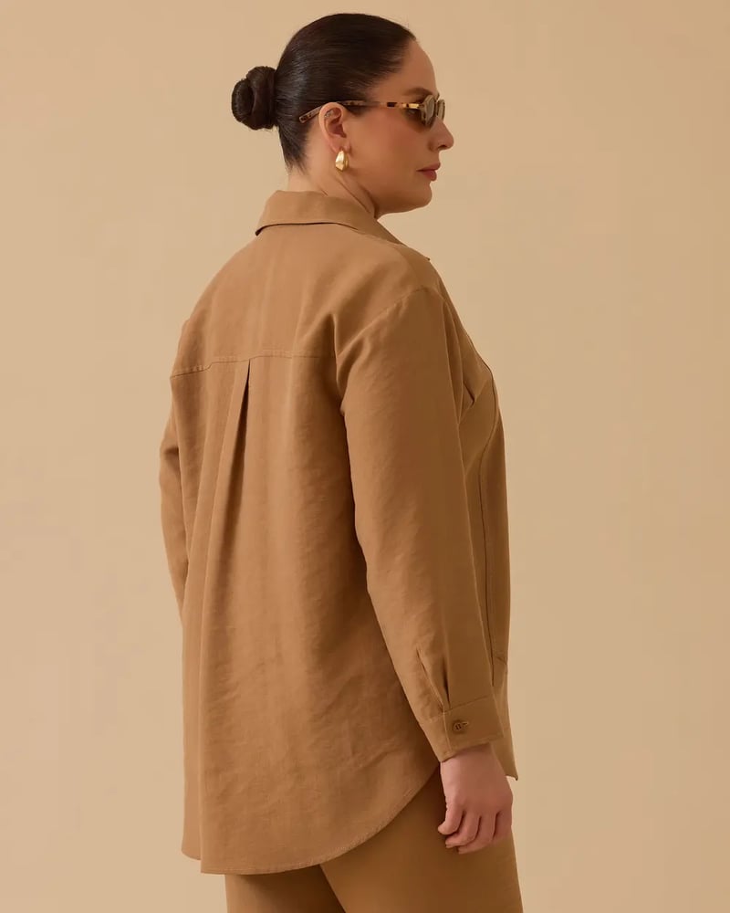 قميص نسائي مقاسات كبيرة  - Secilstore – بيج