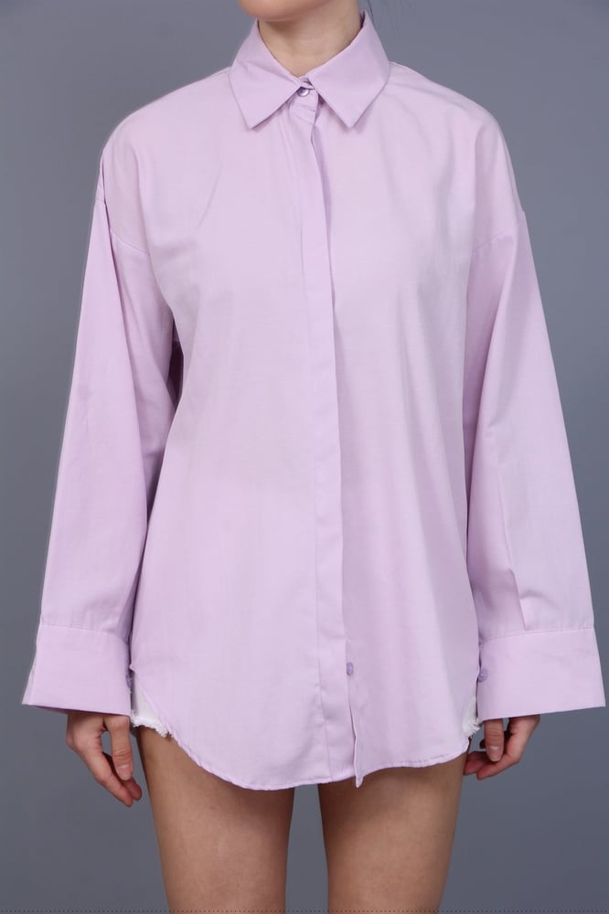 قميص نسائي – modacan toptan – تصميم سادة – بوبلين – موف – S-XL – صنع في تركيا