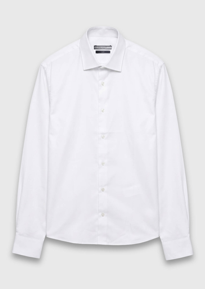 قميص رجالي – Ramsey – أبيض سادة – ياقة خاصة – قطن - S، M، L، XL، XXL - صنع في مصر