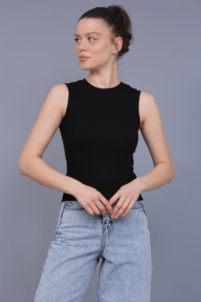توب نسائي – modacan toptan – أسود – قماش مودال – Made in Turkey - S- L