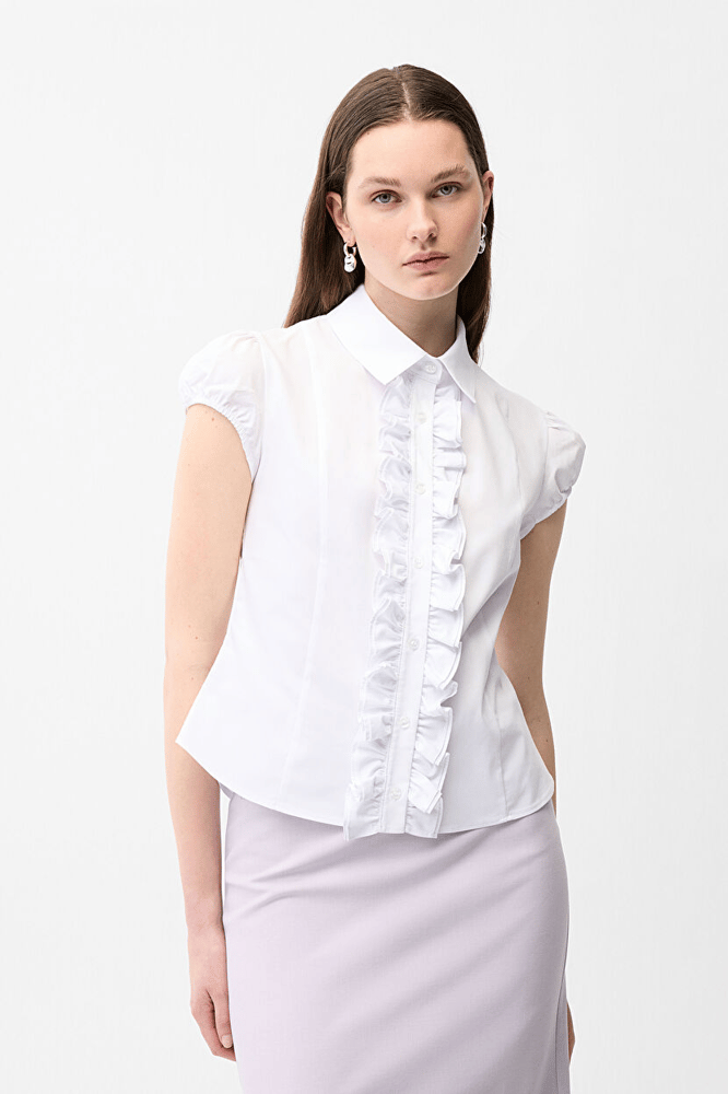 قميص نسائي – ADL – ابيض – قطن – XS S M L XL XXL- صنع في تركيا