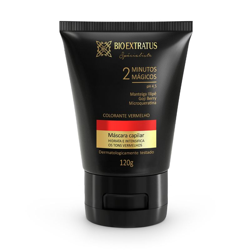 قناع ترطيب اللون الأحمر - 120g - لون أحمر غني وترطيب عميق للشعر المصبوغ - BioExtratus - برازيلي أصلي