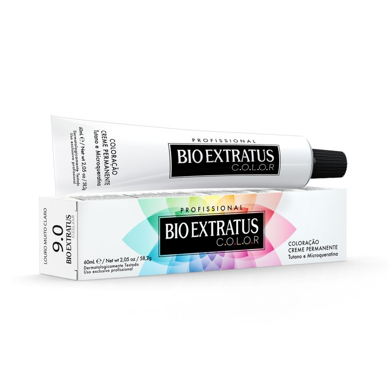 Coloração 9.0 - 60 مل - تغطية كاملة للشيب - bioextratus - برازيلي أصلي